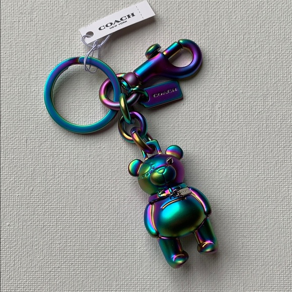 Coach Accessories - NWT Coach Hologram Bear Key Fob Ring F87166